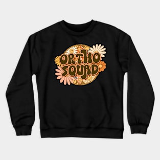 Ortho Squad Retro Groovy Floral Leopard Crewneck Sweatshirt